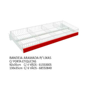BANDEJA ARAMADA PAR LIXAS COM PORTA ETIQUETAS